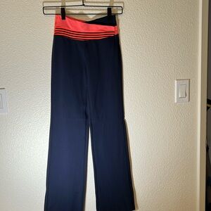 lululemon athletica Navy Leggings with Coral Waistband